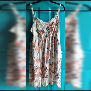 Torrid White Floral Challis Mini Dress